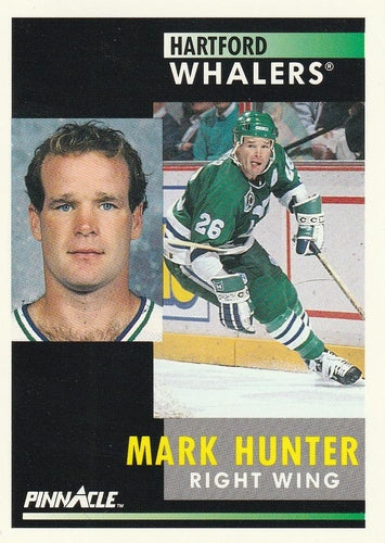 #253 Mark Hunter - Hartford Whalers - 1991-92 Pinnacle Hockey