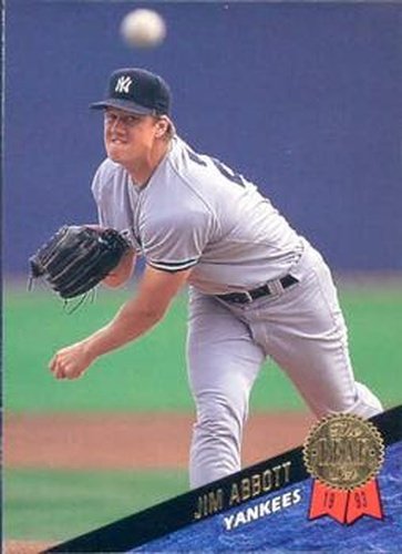 #253 Jim Abbott - New York Yankees - 1993 Leaf Baseball
