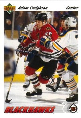 #254 Adam Creighton - Chicago Blackhawks - 1991-92 Upper Deck Hockey