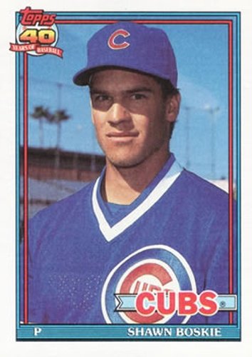 #254 Shawn Boskie - Chicago Cubs - 1991 Topps Baseball