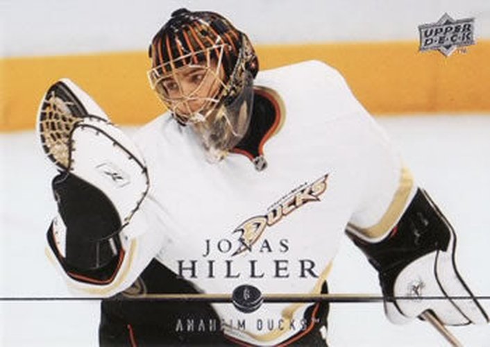 #254 Jonas Hiller - Anaheim Ducks - 2008-09 Upper Deck Hockey