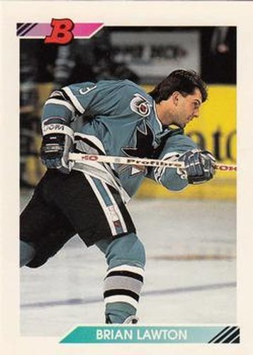 #254 Brian Lawton - San Jose Sharks - 1992-93 Bowman Hockey