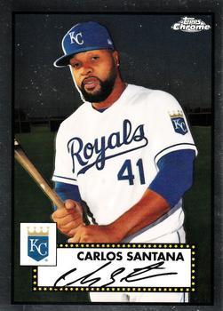 #254 Carlos Santana - Kansas City Royals - 2021 Topps Chrome Platinum Anniversary Baseball