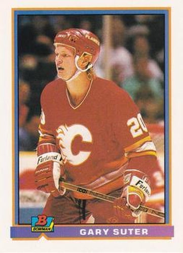 #254 Gary Suter - Calgary Flames - 1991-92 Bowman Hockey