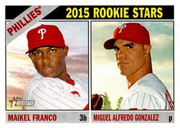 #254 Maikel Franco / Miguel Alfredo Gonzalez - Philadelphia Phillies - 2015 Topps Heritage Baseball