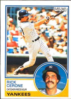 #254 Rick Cerone - New York Yankees - 1983 O-Pee-Chee Baseball