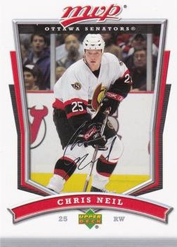 #254 Chris Neil - Ottawa Senators - 2007-08 Upper Deck MVP Hockey