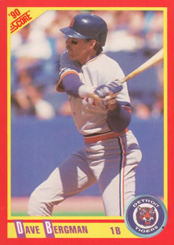 #254 Dave Bergman - Detroit Tigers - 1990 Score Baseball