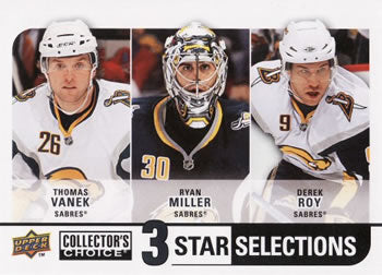 #254 Thomas Vanek / Ryan Miller / Derek Roy - Buffalo Sabres - 2008-09 Collector's Choice Hockey