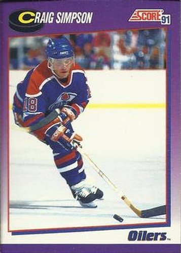 #255 Craig Simpson - Edmonton Oilers - 1991-92 Score American Hockey