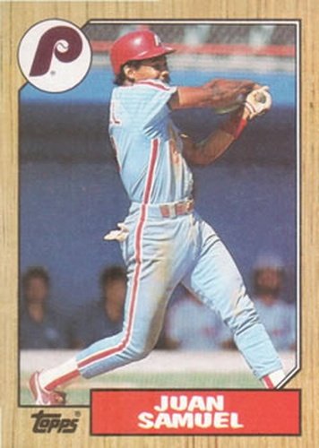 #255 Juan Samuel - Philadelphia Phillies - 1987 Topps Baseball