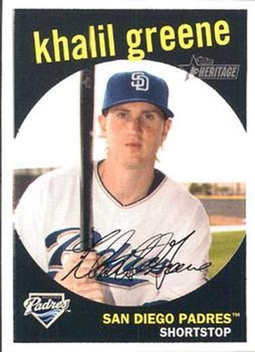 #255 Khalil Greene - San Diego Padres - 2008 Topps Heritage Baseball
