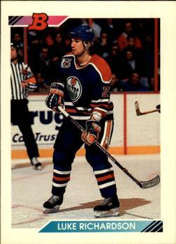 #255 Luke Richardson - Edmonton Oilers - 1992-93 Bowman Hockey