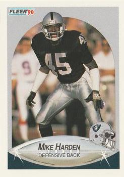#255 Mike Harden - Los Angeles Raiders - 1990 Fleer Football