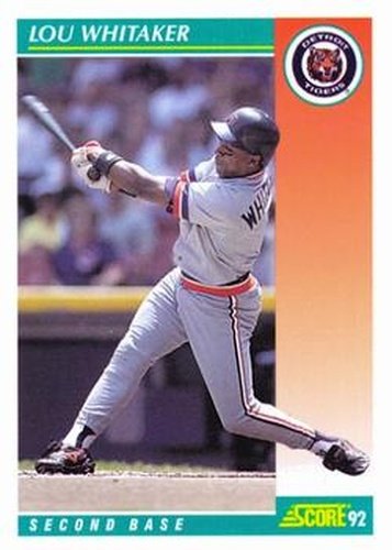 #255 Lou Whitaker - Detroit Tigers - 1992 Score Baseball