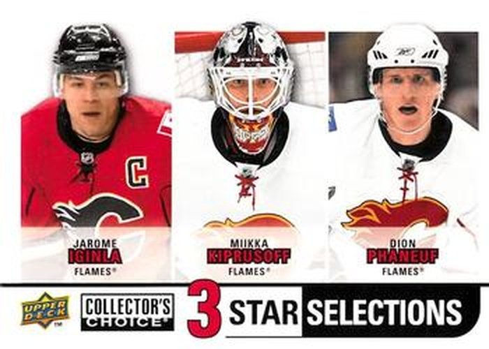 #255 Jarome Iginla / Miikka Kiprusoff / Dion Phaneuf - Calgary Flames - 2008-09 Collector's Choice Hockey