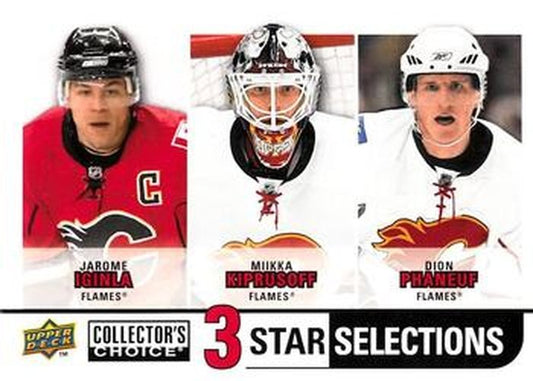 #255 Jarome Iginla / Miikka Kiprusoff / Dion Phaneuf - Calgary Flames - 2008-09 Collector's Choice Hockey