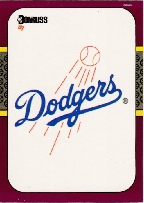 #256 Dodgers Logo - Los Angeles Dodgers - 1987 Donruss Opening Day Baseball