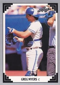 #256 Greg Myers - Toronto Blue Jays - 1991 Leaf Baseball