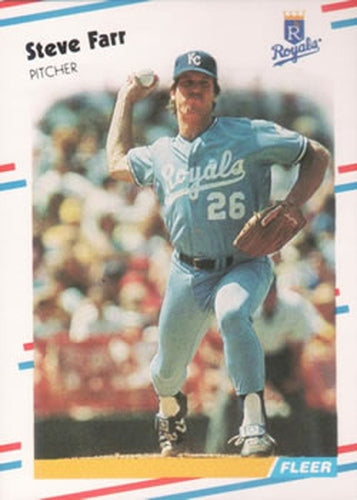 #256 Steve Farr - Kansas City Royals - 1988 Fleer Baseball