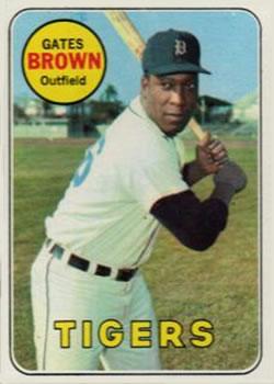 #256 Gates Brown - Detroit Tigers - 1969 Topps Baseball