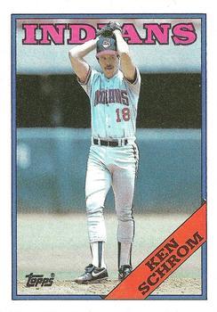 #256 Ken Schrom - Cleveland Indians - 1988 Topps Baseball