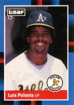 #256 Luis Polonia - Oakland Athletics - 1988 Leaf Baseball