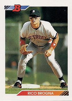 #256 Rico Brogna - Detroit Tigers - 1992 Bowman Baseball