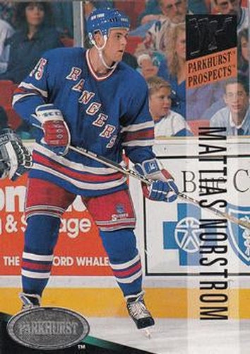 #256 Mattias Norstrom - New York Rangers - 1993-94 Parkhurst Hockey