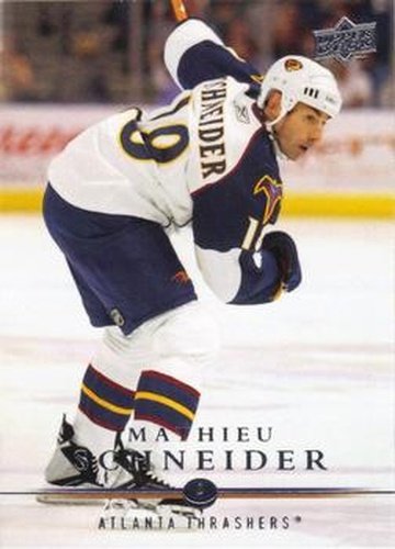 #256 Mathieu Schneider - Atlanta Thrashers - 2008-09 Upper Deck Hockey