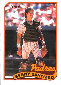 #256 Benny Santiago - San Diego Padres - 1989 O-Pee-Chee Baseball