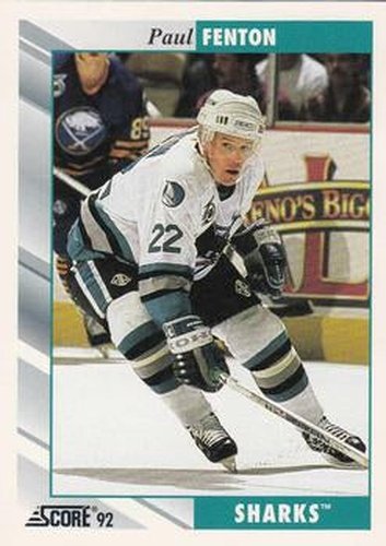 #257 Paul Fenton - San Jose Sharks - 1992-93 Score USA Hockey