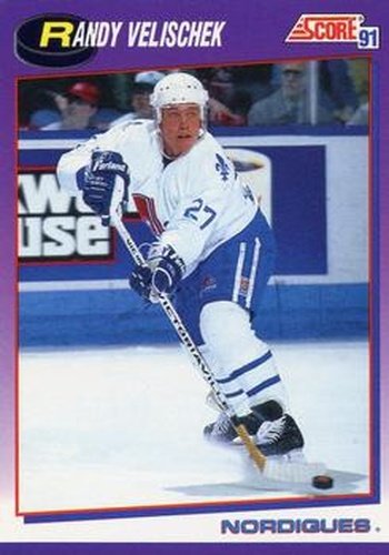 #257 Randy Velischek - Quebec Nordiques - 1991-92 Score American Hockey