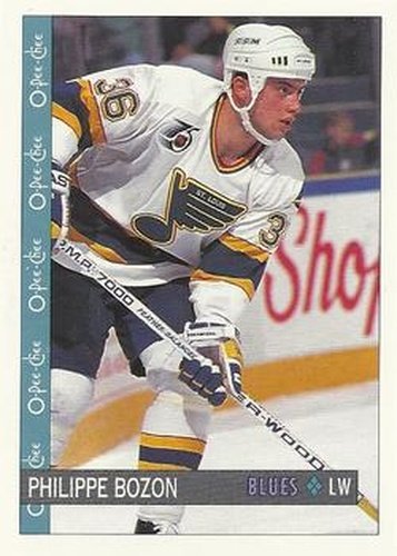 #257 Philippe Bozon - St. Louis Blues - 1992-93 O-Pee-Chee Hockey