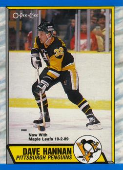 #257 Dave Hannan - Pittsburgh Penguins - 1989-90 O-Pee-Chee Hockey