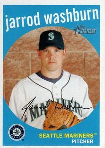 #257 Jarrod Washburn - Seattle Mariners - 2008 Topps Heritage Baseball