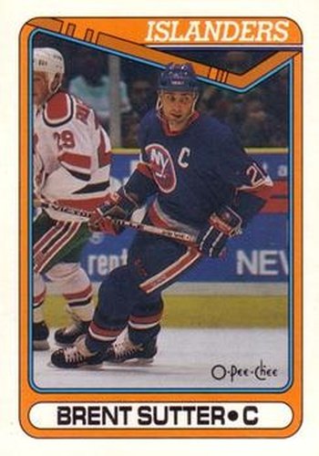 #258 Brent Sutter - New York Islanders - 1990-91 O-Pee-Chee Hockey