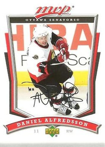 #258 Daniel Alfredsson - Ottawa Senators - 2007-08 Upper Deck MVP Hockey