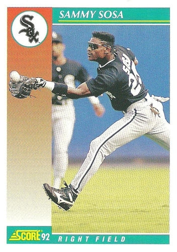#258 Sammy Sosa - Chicago White Sox - 1992 Score Baseball