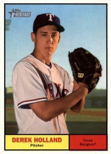 #258 Derek Holland - Texas Rangers - 2010 Topps Heritage Baseball