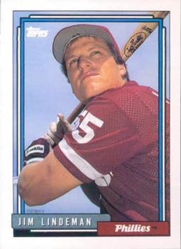 #258 Jim Lindeman - Philadelphia Phillies - 1992 Topps Baseball