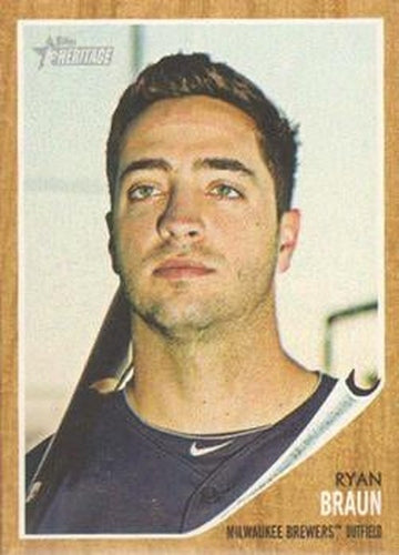 #258 Ryan Braun - Milwaukee Brewers - 2011 Topps Heritage Baseball