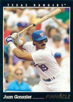 #191 Juan Gonzalez - Texas Rangers - 1993 Pinnacle Baseball