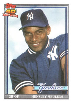 #259 Hensley Meulens - New York Yankees - 1991 Topps Baseball
