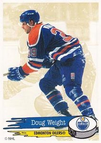 #259 Doug Weight - Edmonton Oilers - 1995-96 Panini Hockey Stickers