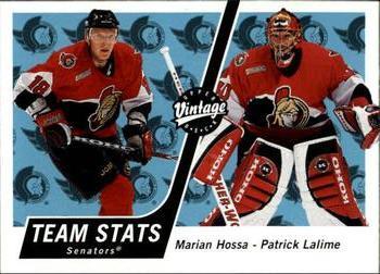 #259 Marian Hossa / Patrick Lalime - Ottawa Senators - 2000-01 Upper Deck Vintage Hockey