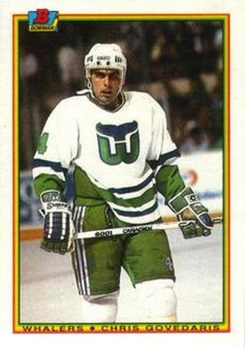 #259 Chris Govedaris - Hartford Whalers - 1990-91 Bowman Hockey