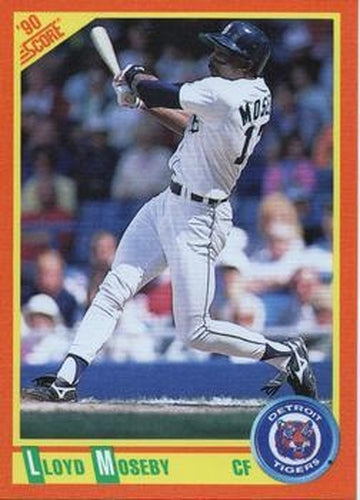 #25T Lloyd Moseby - Detroit Tigers - 1990 Score Rookie & Traded Baseball