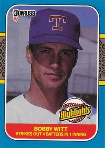 #25 Bobby Witt - Texas Rangers - 1987 Donruss Highlights Baseball