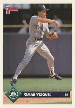 #25 Omar Vizquel - Seattle Mariners - 1993 Donruss Baseball